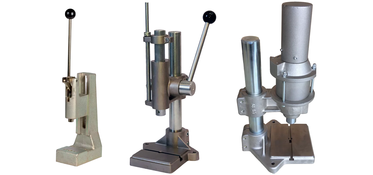 Hygiejniske laboratoriepresser i zink/nikkel- og rustfri stålversioner